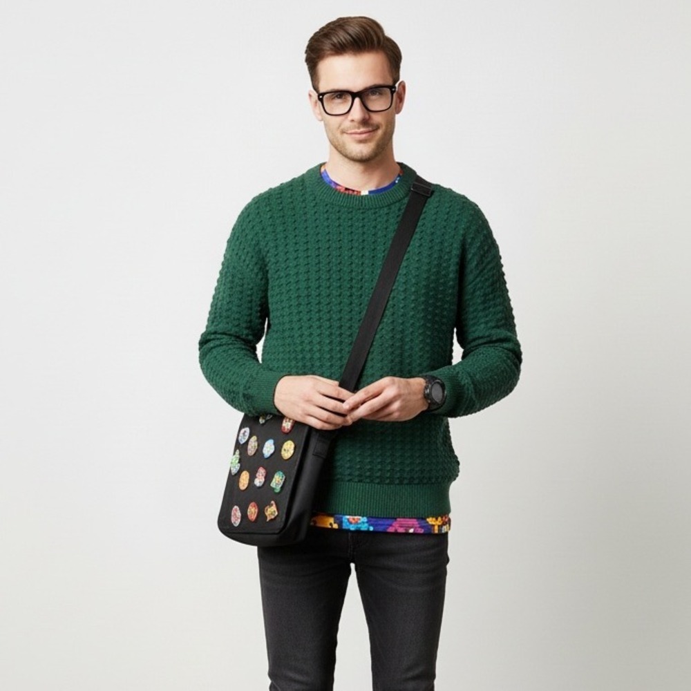 LEGO x Target Green Textured Knit Sweater Men L Crewneck Holiday Cotton Blend‎